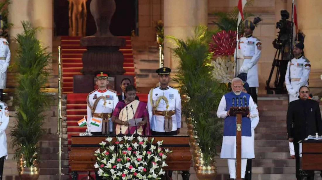 টানা তৃতীয় মেয়াদে ভারতের প্রধানমন্ত্রী নরেন্দ্র মোদি