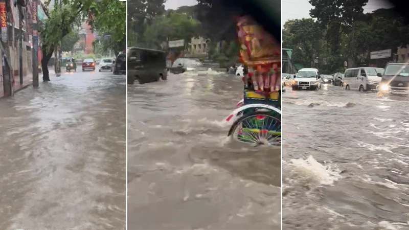 সাতসকালে মুষলধারার বৃষ্টিতে রাজধানীতে জলাবদ্ধতা, যানজটে ভোগান্তি