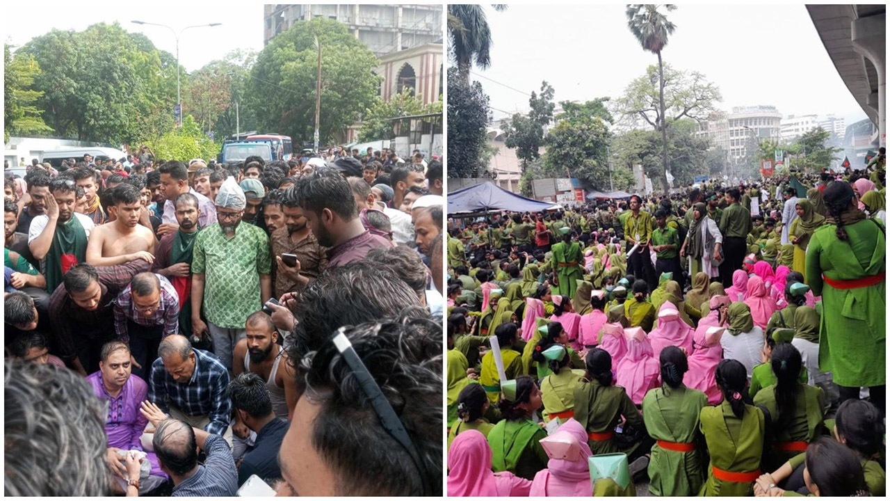 অবরোধে ঢাকা, দুর্ভোগ বাড়ালো বৃষ্টি