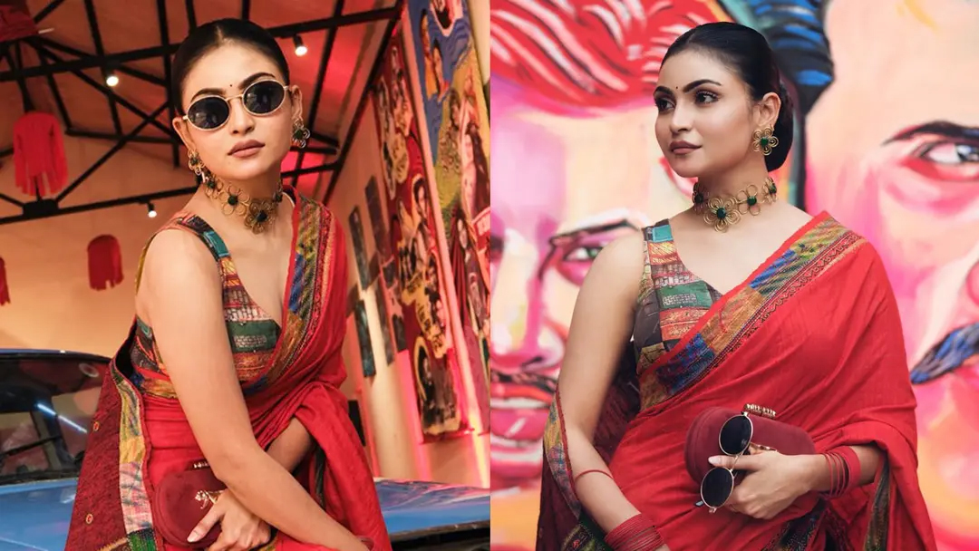 শাড়িতে রেট্রো লুকে মারিয়া শান্তর বাজিমাত
